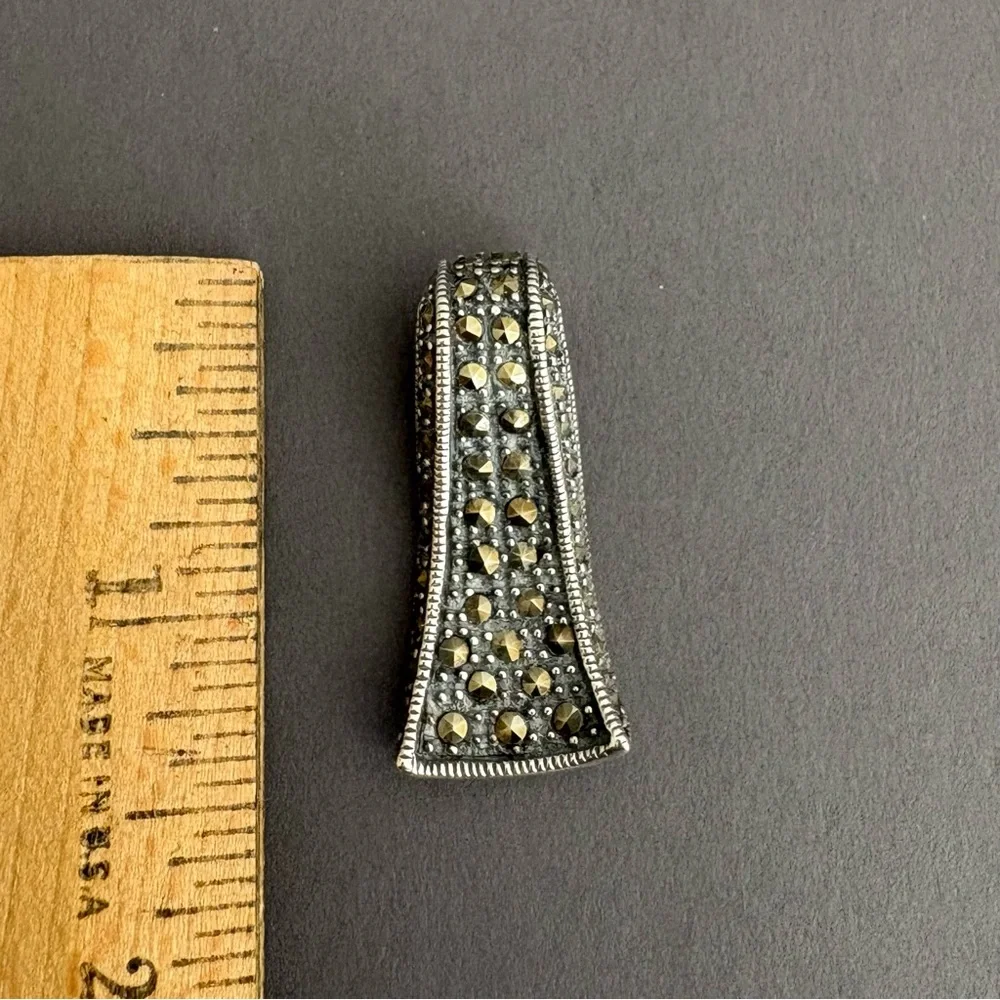 Sterling Silver Marcasite Pendant - Picture 6 of 6